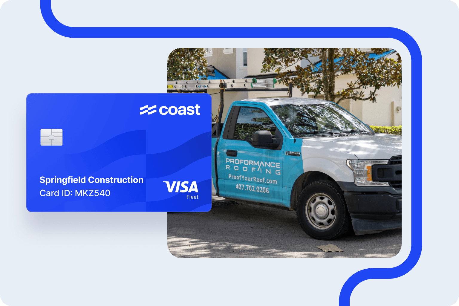 Truck with Coast card
